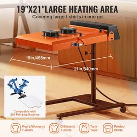 Vevor Schnelltrockner, 6000 W, 485 x 540 mm, Infrarot-IR-Blitztrockner für Siebdruck, 0–750 °F Temperaturregelung, Siebdrucktrockner mit Sensor,
