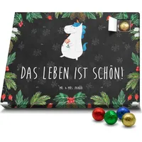 Mr. & Mrs. Panda Schoko Adventskalender Einhorn Spaziergang - Schwarz - Geschenk, Schokoladen Adventskalender, Freude, Einhörner, Mutter, Unicorn,... - Schwarz