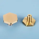 Möbelknopf Gold Küchenknöpfe Schrankknöpfe, Goldene Messing schubladenknöpfe, Hardware Massiver Messing Hexagon Einlochiger Kleiner Griff,für Küchenschränke Knöpfe Schrank Türgriffe (2 Stück)