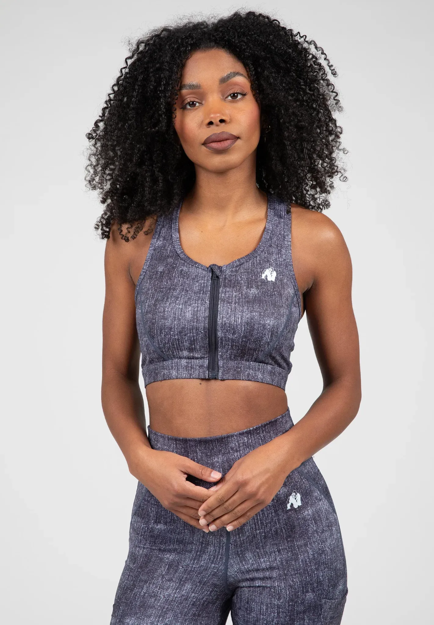 Camilla Sport-BH Mit Reißverschluss - Blau Denim - S