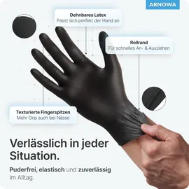 ARNOWA GmbH ARNOMED Latexhandschuhe BLACK PREMIUM - Größe L