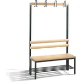 C+P Garderobenbank Basic 100 x 65 x 40 cm buche lackiert / anthrazit