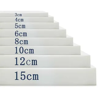 LUXUCURE Schaumstoff-Zuschnitt nach Maß, Polsterschaum, Ersatzschaumstoff für Sitzkissen in hoher oder mittlerer Dichte, zur Reparatur von Banke, Sofas, Fenstersitz-Kissen, Dicke 6CM