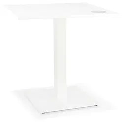 Kadima Design Kleiner Esstisch, 68 cm, Multiplex hpl, Innen/Außen, Quadrat, Gastronomie. Weiß