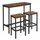 VASAGLE Stehtisch mit Barhocker Set 2 Stühle 75 x 120 cm Braun/Schwarz