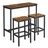 VASAGLE Stehtisch mit Barhocker Set 2 Stühle 75 x 120 cm Braun/Schwarz