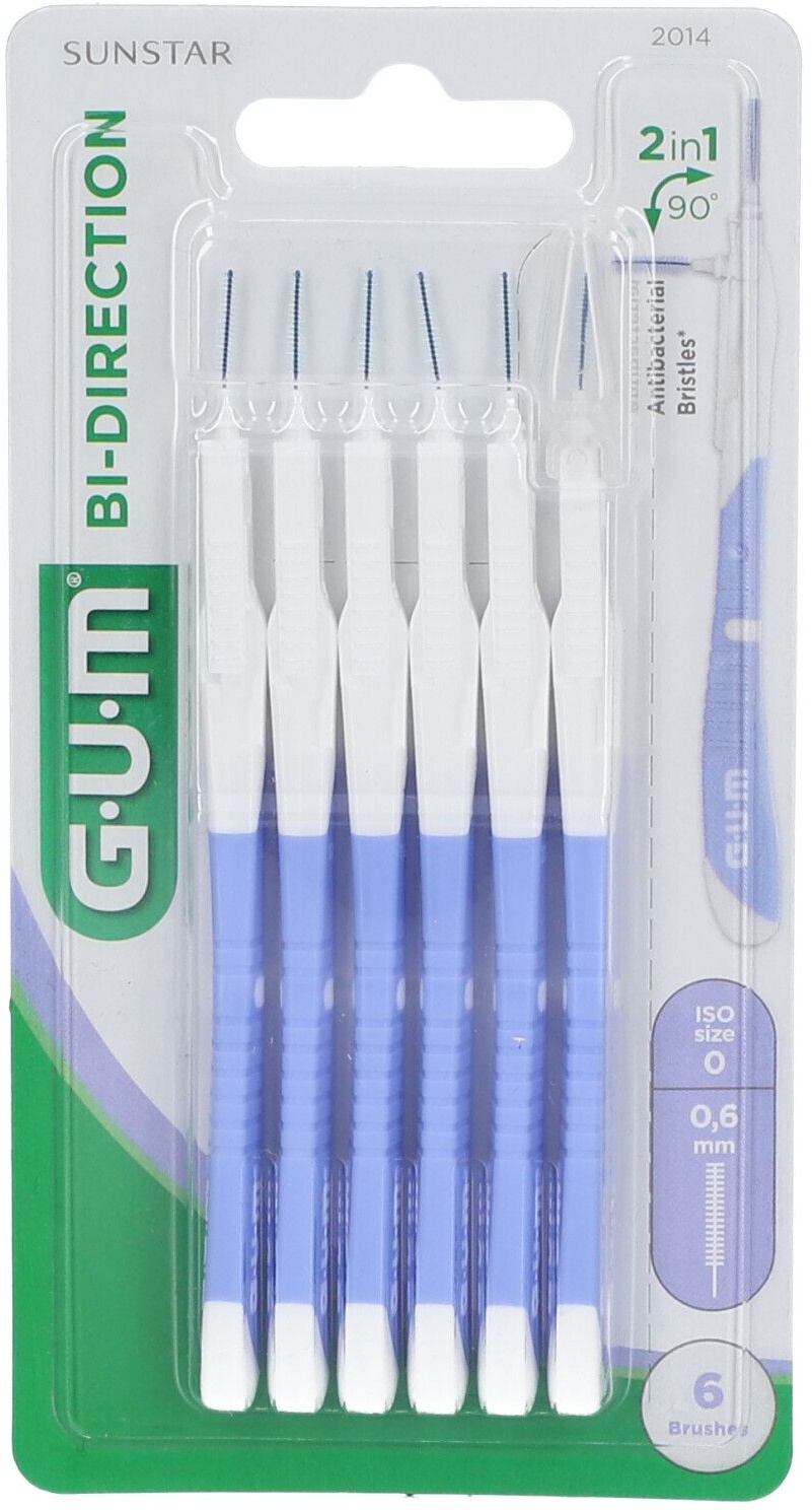 GUM® BI-DIRECTION Brossettes interdentaires 0,6 mm 2014 brosse(s) à dents