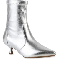 Stiefelparadies Damen Klassische Stiefeletten in Silber,
