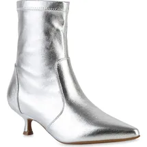 Stiefelparadies Damen Klassische Stiefeletten in Silber,
