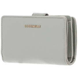 Coccinelle Metallic Soft Mini Wallet Grained Leather Celadon Green
