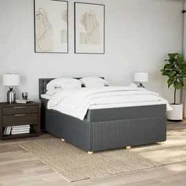 vidaXL Boxspringbett 140 x 200 cm Dunkelgrau