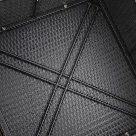 CASARIA Polyrattan Ecklounge XXXL Schwarz/Creme inkl Kissen