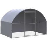 CIADAZ Outdoor-Hühnerstall, Kaninchenstall, Legenester Für Hühner, Hühnerhaus, Hasenstall Draußen, 3x2x2 m Verzinkter Stahl -at