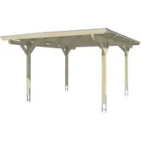 SKANHOLZ Carport Odenwald 4,28 x 5,41 m eiche hell inkl. Pfostenanker