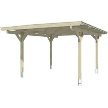 SKANHOLZ Carport Odenwald 4,28 x 5,41 m eiche hell inkl. Pfostenanker