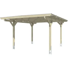 SKANHOLZ Carport Odenwald 4,28 x 5,41 m eiche hell inkl. Pfostenanker