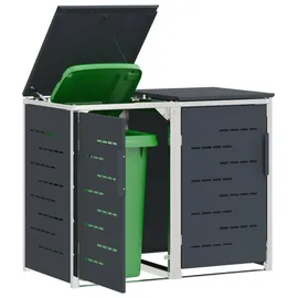 vidaXL Mülltonnenbox 138 x 77,5 x 112,5 cm anthrazit