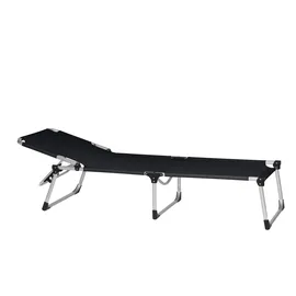 Siena Garden Dreibeinliege XXL 209 x 69,5 x 86 cm schwarz klappbar