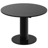 designimpex Esstisch Design HES-111 Tisch rund oval Hochglanz ausziehbar 100-148cm schwarz