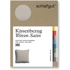 schlafgut Kissenbezug Woven Satin 80 x 80 cm Beige