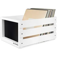 Navaris Holz Schallplatten Kiste mit Kreidetafel - 42,9 x