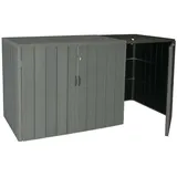 PROREGAL® Mülltonnenbox 1er WPC-Mülltonnenbox Erweiterung Metall, Größe, Farbe (2 St) grau 79 cm x 117 cm x 105 cm