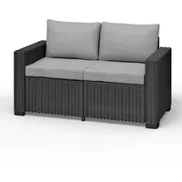 Allibert California 2-Sitzer Couch Polyrattan Gartenmöbel Lounge Rattanoptik