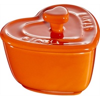 Staub Keramik 2er Set XS Mini Cocotte Herz Dessertschale Auflaufform Orange 8 cm