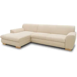Home Affaire Ecksofa HOME AFFAIRE "Nika zeitlos und elegant, L-Form", beige (creme), B:277cm H:78cm T:84cm, Primabelle-Microfaser (100% Polyester);Struktur (70% Polyacryl, 30% Polyester), Sofas, Ecksofa, wahlweise mit Bettfunktion, auch in Cord