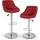 TRESKO 2er Set Barhocker Barstuhl 360° Frei Drehbar Sitzhöhenverstellung 60-80cm - Rot