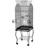 Haloyo - Vogelkäfig,große Vogelkäfige Papageienkäfig ®,Metall,Wellensittichkäfig,mit Vordach,Spielzeug nicht im Lieferumfang enthalten,59 x 59 x