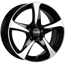 DBV 5SP 001 8,0 x 18 5 x 114,3 ET40 MB74,1 Schwarz Glänzend Front Poliert