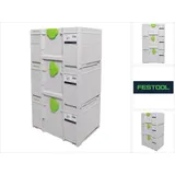 Festool Systainer Set 3x SYS3 M 237 ( 3x 204843 ) 21,4 Liter 396x296x237mm Werkzeugkoffer koppelbar