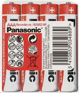 PANASONIC Zink-Kohle-Batterien Rot Zink R03RZ / 4P AAA 1,5V (Schrumpfen 4 Stück)