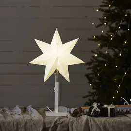 Star Trading Weihnachtsstern Karo 52 cm Weiß