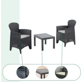 PROGARDEN Gartenset 3-tlg. anthrazit