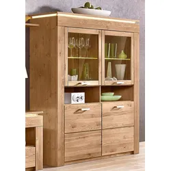 Vitrine VOGL MÖBELFABRIK, braun (wildeiche teilmassiv), Schränke, Höhe 158 cm