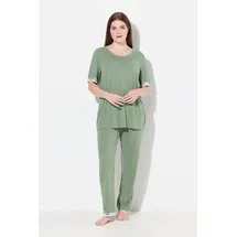 Ulla Popken Pyjama unifarben Grün 46/48