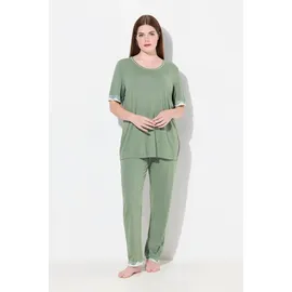 Ulla Popken Pyjama unifarben Grün 46/48