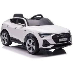 Es-Toys Kinder Elektroauto Audi E-Tron, EVA-Reifen, Allradantrieb, Fernbedienung weiss