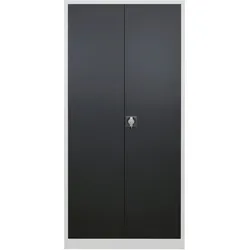 PROREGAL Flügeltürschrank Owl mit 4 Fachboden | HxBxT 195x95x50cm | Lichtgrau/Anthrazitgrau
