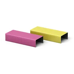 Heftklammern Nr. 10 rosa gelb 1000 Stück Extra scharfe & starke Klammern mit Verleimung Rostfreie Tackerklammern aus Metall für Büro Schule Hobby