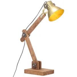 vidaXL Schreibtischlampe Messing Rund 58x18x90 cm Braun