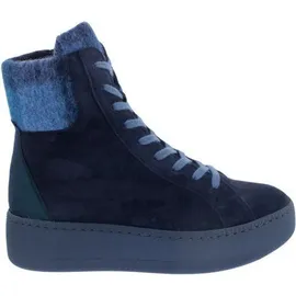 WALDLÄUFER H-Nicky Bootie 733808-300-378, Order/Rea/Balko - Velourleder komb., Notte/Jeans, Schnür. u. Reißverschluss, Weite H 40 - 40