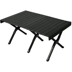 JAWINIO Gartentisch klappbar Falttisch tragbar Aluminium Schwarz