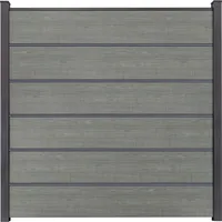 GroJa Steckzaun Premium Basicline 180 cm x 180 cm Grey Ash Cut