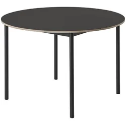 Muuto Base Tisch rund, Ø 110 cm, schwarz laminat / schwarz
