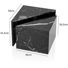 FineBuy Couchtisch FineBuy Sofatisch MONOBLOC 2er Set Hochglanz Marmor Optik Dreieckig