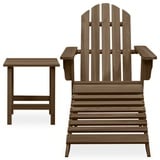 vidaXL Adirondack-Gartenstuhl mit Fußstütze & Tisch Tannenholz Braun