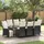 vidaXL Gartenmöbel-Set 9-tlg. Schwarz